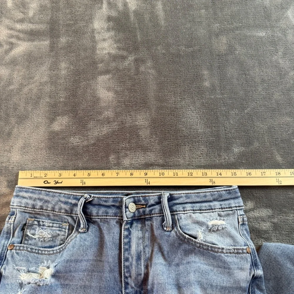 Judy Blue 90's Straight Distressed High Rise Jeans‎ Size 5/27 Actual Waist 30